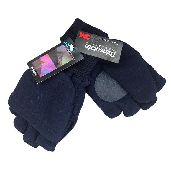 3M Thinsulate Arctic Warmth Black Convertible Gloves Youth XL 12-18 Years NEW - Picture 1 of 5